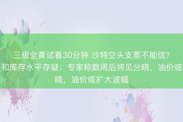三级全黄试看30分钟 沙特空头支票不能信？产量恢复和库存水平存疑；专家称数周后将见分晓，油价或扩大波幅