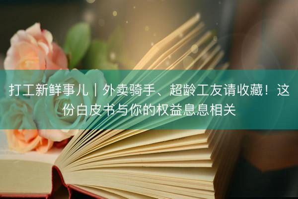 打工新鲜事儿｜外卖骑手、超龄工友请收藏！这份白皮书与你的权益息息相关