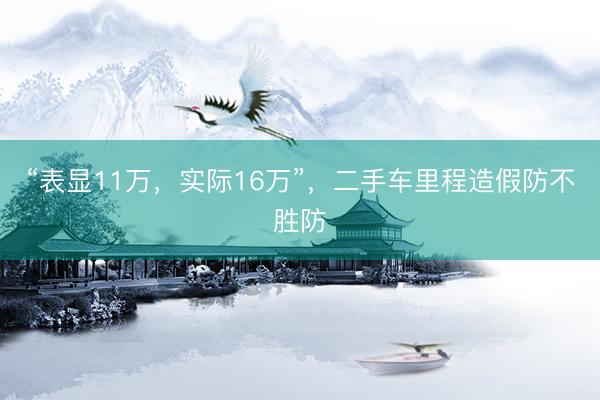 “表显11万,实际16万”,二手车里程造假防不胜防