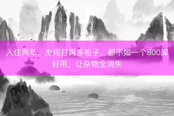 入住两年，发现打再多柜子，都不如一个800库好用，让杂物全消失