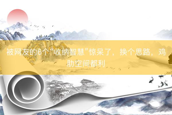 被网友的6个“收纳智慧”惊呆了，换个思路，鸡肋空间都利