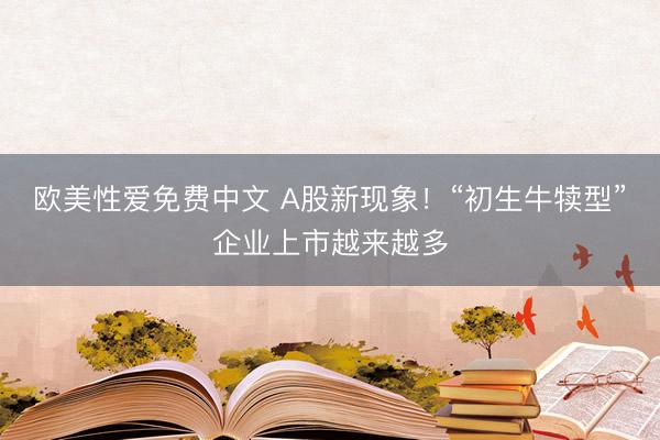 欧美性爱免费中文 A股新现象!“初生牛犊型”企业上市越来越多