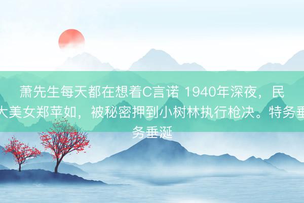 萧先生每天都在想着C言诺 1940年深夜，民国大美女郑苹如，被秘密押到小树林执行枪决。特务垂涎