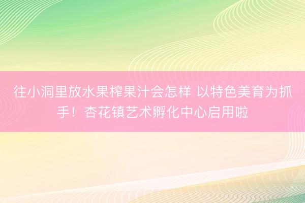 往小洞里放水果榨果汁会怎样 以特色美育为抓手!杏花镇艺术孵化中心启用啦