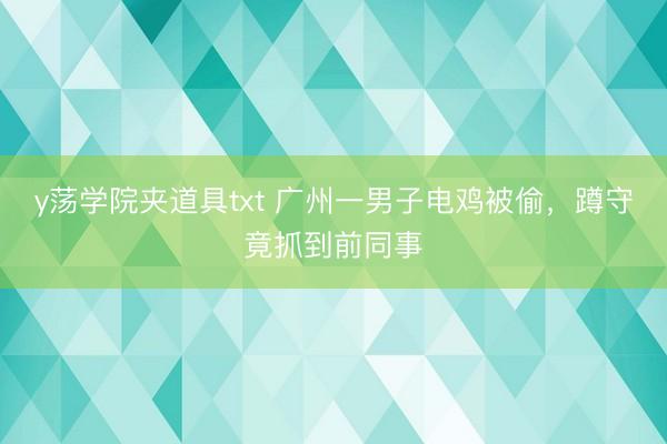 y荡学院夹道具txt 广州一男子电鸡被偷，蹲守竟抓到前同事