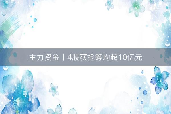 主力资金丨4股获抢筹均超10亿元