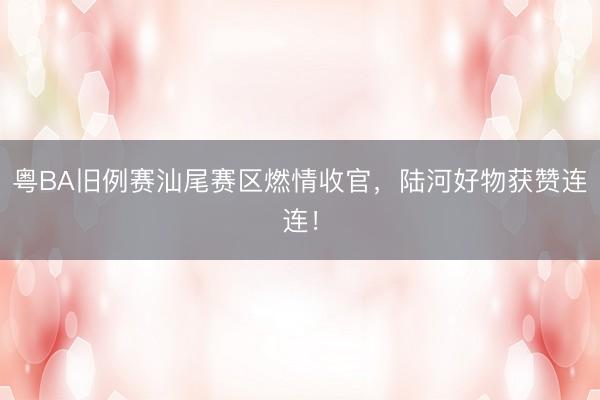 粤BA旧例赛汕尾赛区燃情收官,陆河好物获赞连连!