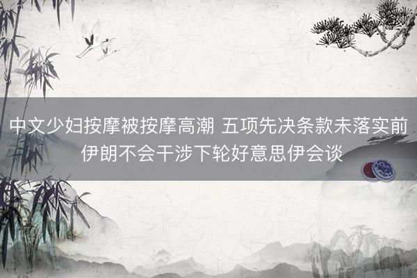 中文少妇按摩被按摩高潮 五项先决条款未落实前 伊朗不会干涉下轮好意思伊会谈