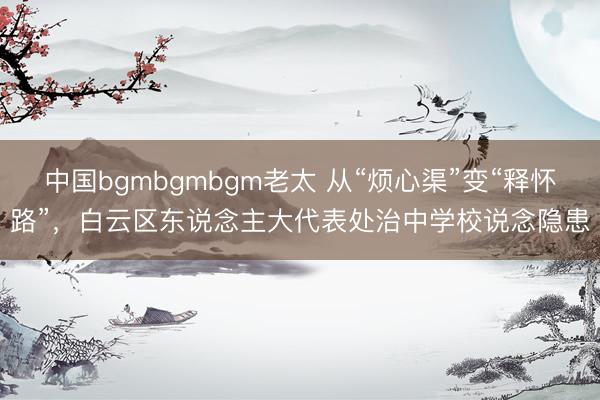 中国bgmbgmbgm老太 从“烦心渠”变“释怀路”，白云区东说念主大代表处治中学校说念隐患