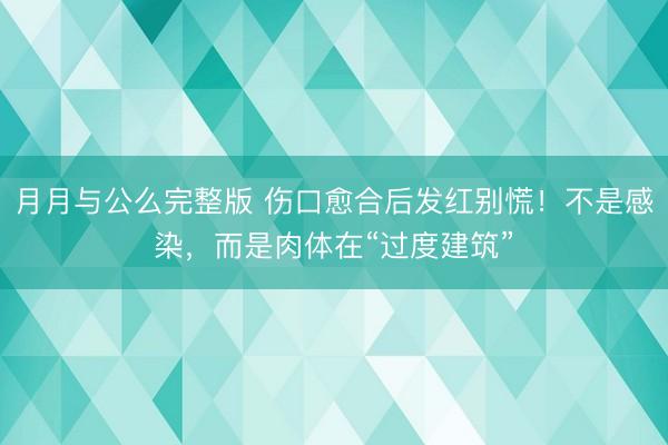 月月与公么完整版 伤口愈合后发红别慌！不是感染，而是肉体在“过度建筑”