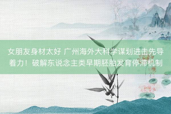 女朋友身材太好 广州海外大科学谋划进击先导着力！破解东说念主类早期胚胎发育停滞机制