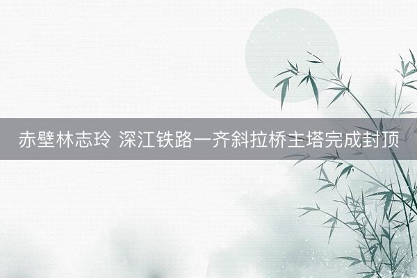 赤壁林志玲 深江铁路一齐斜拉桥主塔完成封顶