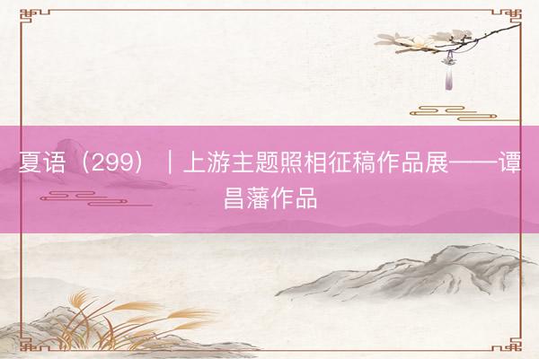 夏语（299）｜上游主题照相征稿作品展——谭昌藩作品
